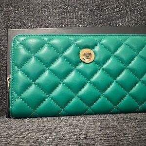 Versace Green Quilted Leather Wallet